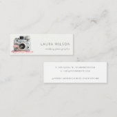 エレガントヴィンテージピンクフローラカメラ撮影 スキニー名刺 (正面/裏面)