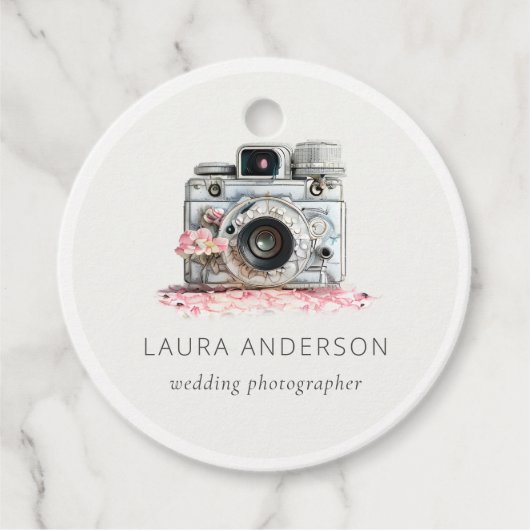 エレガントヴィンテージピンクフローラカメラ撮影 フェイバータグ (正面)