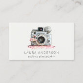 エレガントヴィンテージピンクフローラカメラ撮影 名刺 (正面)