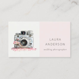 エレガントヴィンテージピンクフローラカメラ撮影 名刺