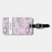 エレガントヴィンテージピンクフローラレイクトイレデジュイ ラゲッジタグ (正面横)