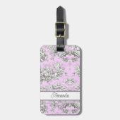 エレガントヴィンテージピンクフローラレイクトイレデジュイ ラゲッジタグ (正面縦)