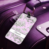 エレガントヴィンテージピンクフローラレイクトイレデジュイ ラゲッジタグ