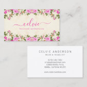 エレガントヴィンテージピンクフローラ花開き名刺 名刺 (正面/裏面)