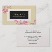 エレガントヴィンテージピンクフローラ金ゴールド美しいサロン 名刺 (正面/裏面)