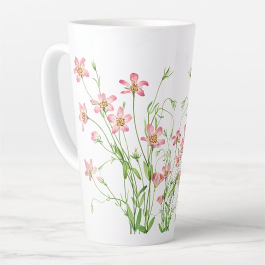 エレガントヴィンテージピンクフローラ（大） カフェラテマグ (左アングル)