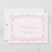 エレガントヴィンテージピンクブライダルシャワーサンキューカード サンキューカード (正面)