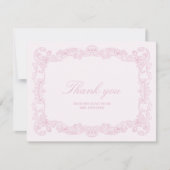 エレガントヴィンテージピンクブライダルシャワーサンキューカード サンキューカード (正面)