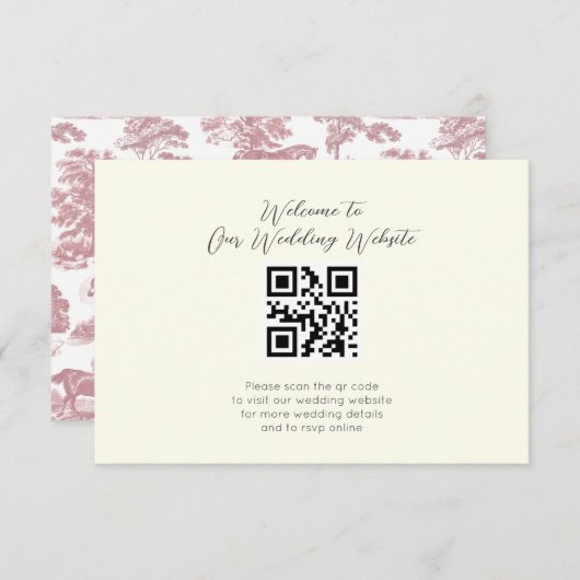 エレガントヴィンテージピンクホース結婚トイル エンクロージャーカード (正面/裏面)