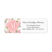 エレガントヴィンテージピンクローズパーソナライズされた ラベル (正面)