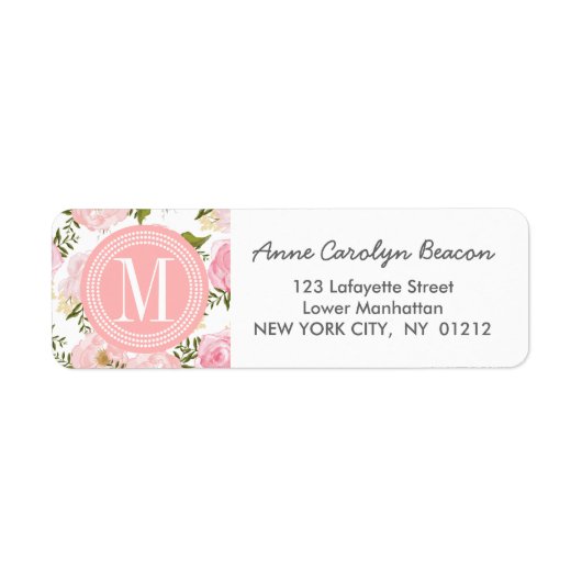 エレガントヴィンテージピンクローズパーソナライズされた ラベル (正面)