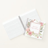 エレガントヴィンテージピンクローズフローラパーソナライズされた ノートブック (内部)
