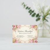 エレガントヴィンテージピンクローズ結婚ズイベントプランナー 名刺 (スタンド正面)