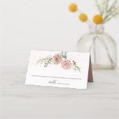 エレガントヴィンテージピンクローズ結婚ズ プレイスカード (正面)