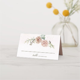 エレガントヴィンテージピンクローズ結婚ズ プレイスカード