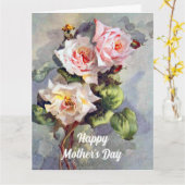 エレガントヴィンテージピンクローゼズウォーター絵画カラー カード (黄色い花)