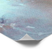 エレガントヴィンテージピンクローゼズウォーター絵画カラー ポスター (角)