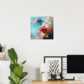 エレガントヴィンテージピンクローゼズウォーター絵画カラー ポスター (ホームオフィス)