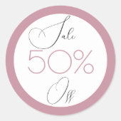 エレガントヴィンテージピンク店プロモーション販売シール ラウンドシール (正面)