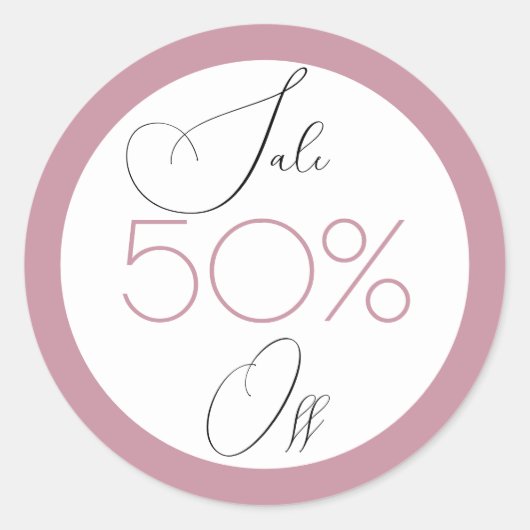 エレガントヴィンテージピンク店プロモーション販売シール ラウンドシール (正面)