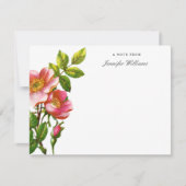 エレガントヴィンテージピンク登山バラフローラ（名前あり） ノートカード (正面)