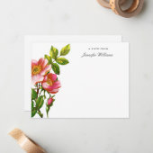 エレガントヴィンテージピンク登山バラフローラ（名前あり） ノートカード (正面/裏面インサイチュ)