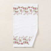 エレガントヴィンテージピンク縁どローズ バスタオルセット (ハンドタオル)