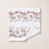 エレガントヴィンテージピンク縁どローズ バスタオルセット (ウォッシュタオル)