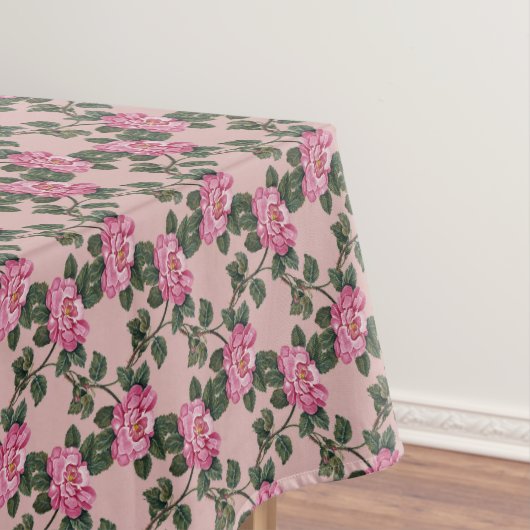 エレガントヴィンテージピンク花バラ花柄 テーブルクロス (インサイチュ)