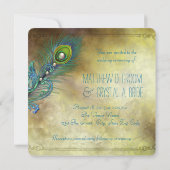 エレガントヴィンテージピーコ結婚ック 招待状 (裏面)