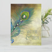 エレガントヴィンテージピーコ結婚ック 招待状 (スタンド正面)