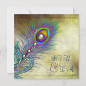 エレガントヴィンテージピーコ結婚ック 招待状 (正面)