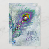 エレガントヴィンテージピーコ結婚ック 招待状 (正面/裏面)