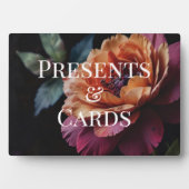 エレガントヴィンテージピーチ赤フローラムーディ結婚ー フォトプラーク (正面)