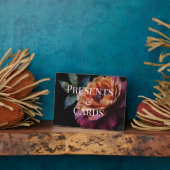 エレガントヴィンテージピーチ赤フローラムーディ結婚ー フォトプラーク (側面)