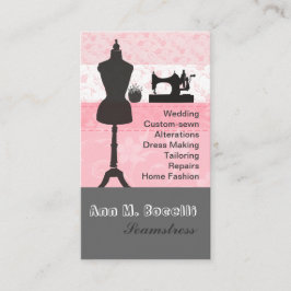 エレガントヴィンテージファッションガーリーピンクフローラ裁縫 名刺