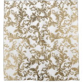 エレガントヴィンテージフェイクフローラダマスク シャワーカーテン (正面)