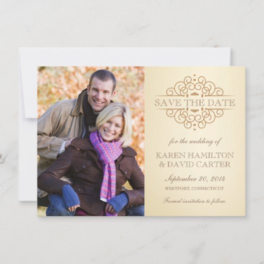 エレガントヴィンテージフォトセーブ・ザ・デート案内 セーブザデート (正面)