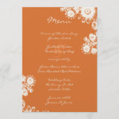 エレガントヴィンテージフラワーズテラコッタコーラル結婚ズ メニュー (正面)