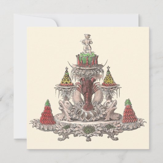 エレガントヴィンテージフランスのの魚 招待状 (正面)