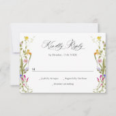 エレガントヴィンテージフランスのガーデングリーンフローラ結婚ズ 出欠カード (正面)