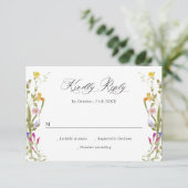 エレガントヴィンテージフランスのガーデングリーンフローラ結婚ズ 出欠カード (スタンド正面)