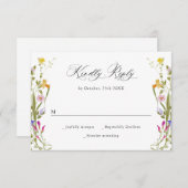 エレガントヴィンテージフランスのガーデングリーンフローラ結婚ズ 出欠カード (正面/裏面)