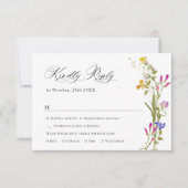 エレガントヴィンテージフランスのガーデンフローラグ結婚リーン 出欠カード (正面)