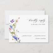 エレガントヴィンテージフランスのガーデンフローラグ結婚リーン 出欠カード (正面)