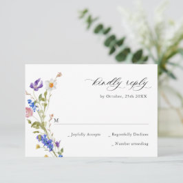 エレガントヴィンテージフランスのガーデンフローラグ結婚リーン 出欠カード