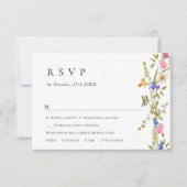 エレガントヴィンテージフランスのガーデンフローラグ結婚リーン 出欠カード (正面)