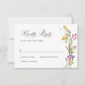 エレガントヴィンテージフランスのガーデンフローラグ結婚リーン 出欠カード (正面)