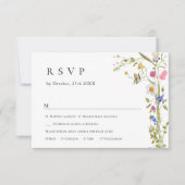 エレガントヴィンテージフランスのガーデンフローラグ結婚リーン 出欠カード (正面)