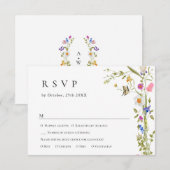 エレガントヴィンテージフランスのガーデンフローラグ結婚リーン 出欠カード (正面/裏面)